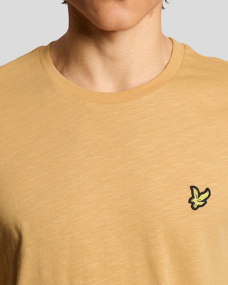 Lyle & Scott Herren-T-Shirt aus feiner Baumwolle (Slub-Muster) | Honigwabengelb