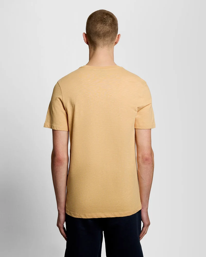 Lyle & Scott Herren-T-Shirt aus feiner Baumwolle (Slub-Muster) | Honigwabengelb