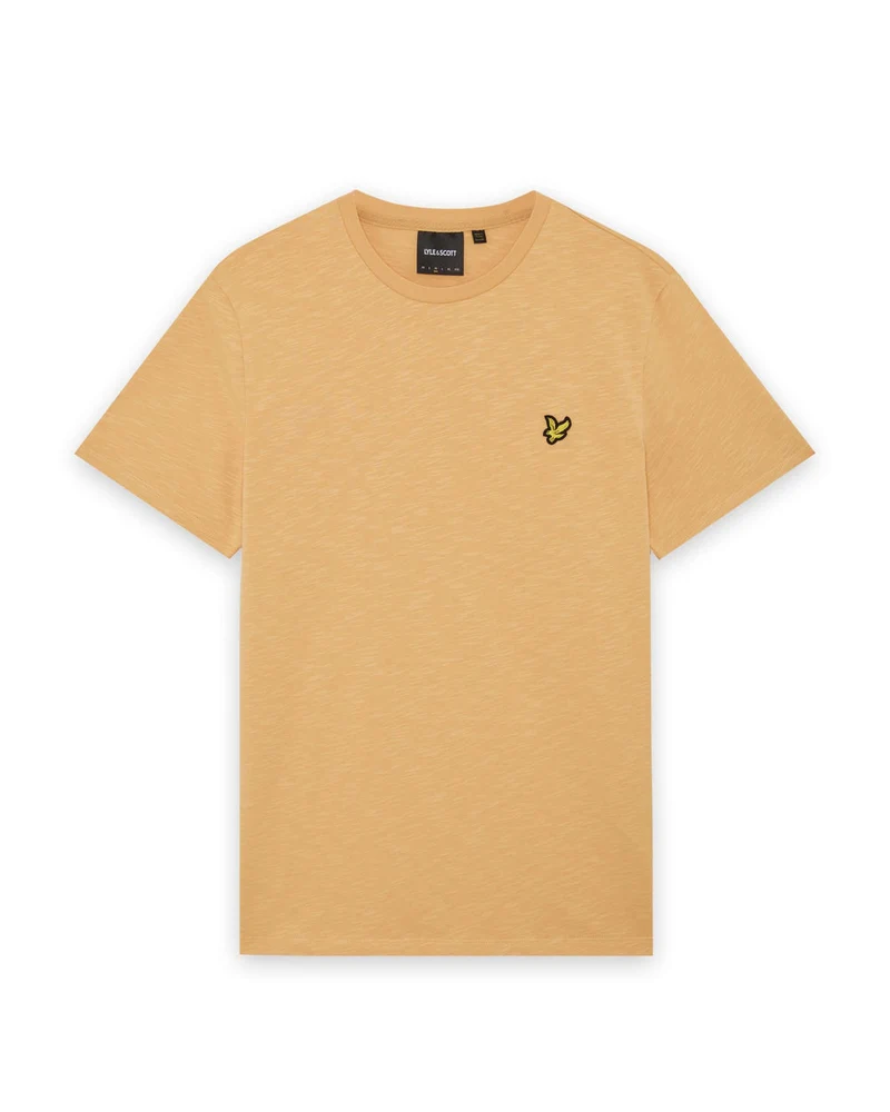 Lyle & Scott Herren-T-Shirt aus feiner Baumwolle (Slub-Muster) | Honigwabengelb
