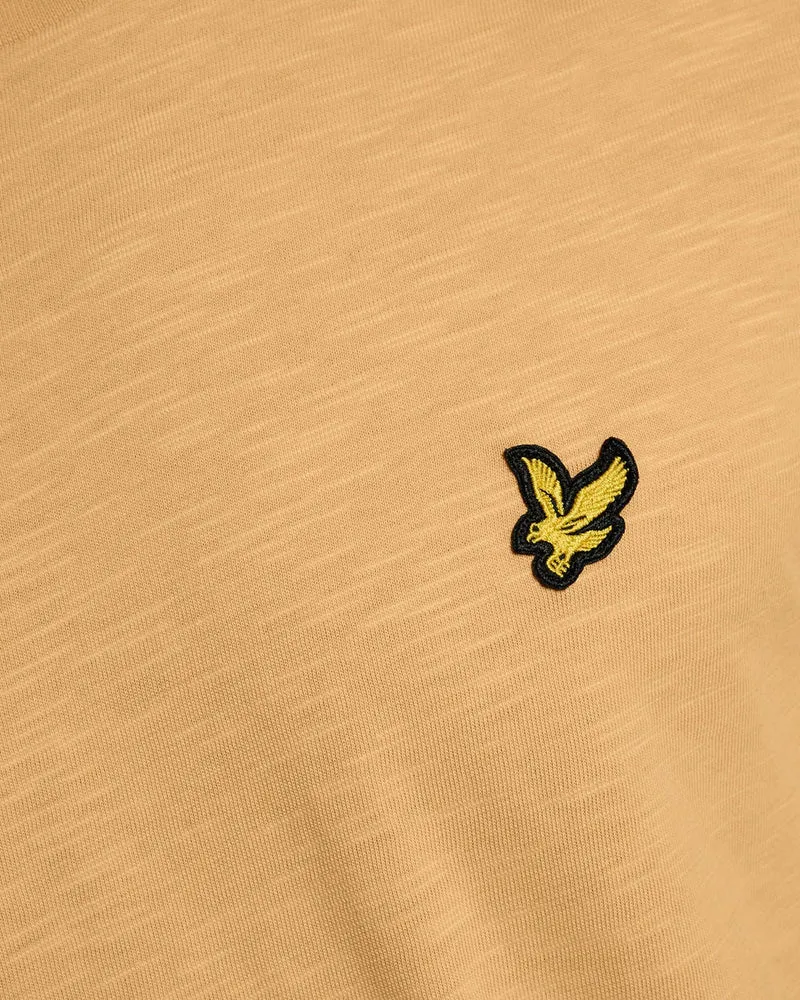 Lyle & Scott Herren-T-Shirt aus feiner Baumwolle (Slub-Muster) | Honigwabengelb