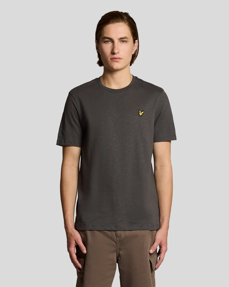 Lyle & Scott Herren-T-Shirt aus feiner Baumwolle (Slub-Baumwolle) | Anthrazit