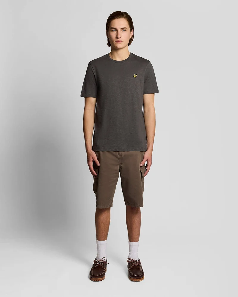 Lyle & Scott Herren-T-Shirt aus feiner Baumwolle (Slub-Baumwolle) | Anthrazit