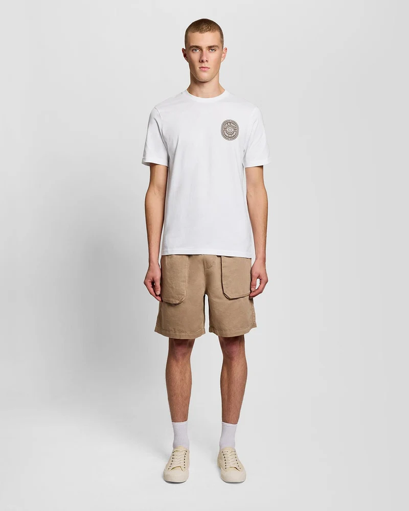 Lyle & Scott Herren-T-Shirt mit Borders Label Grafik | Weiß