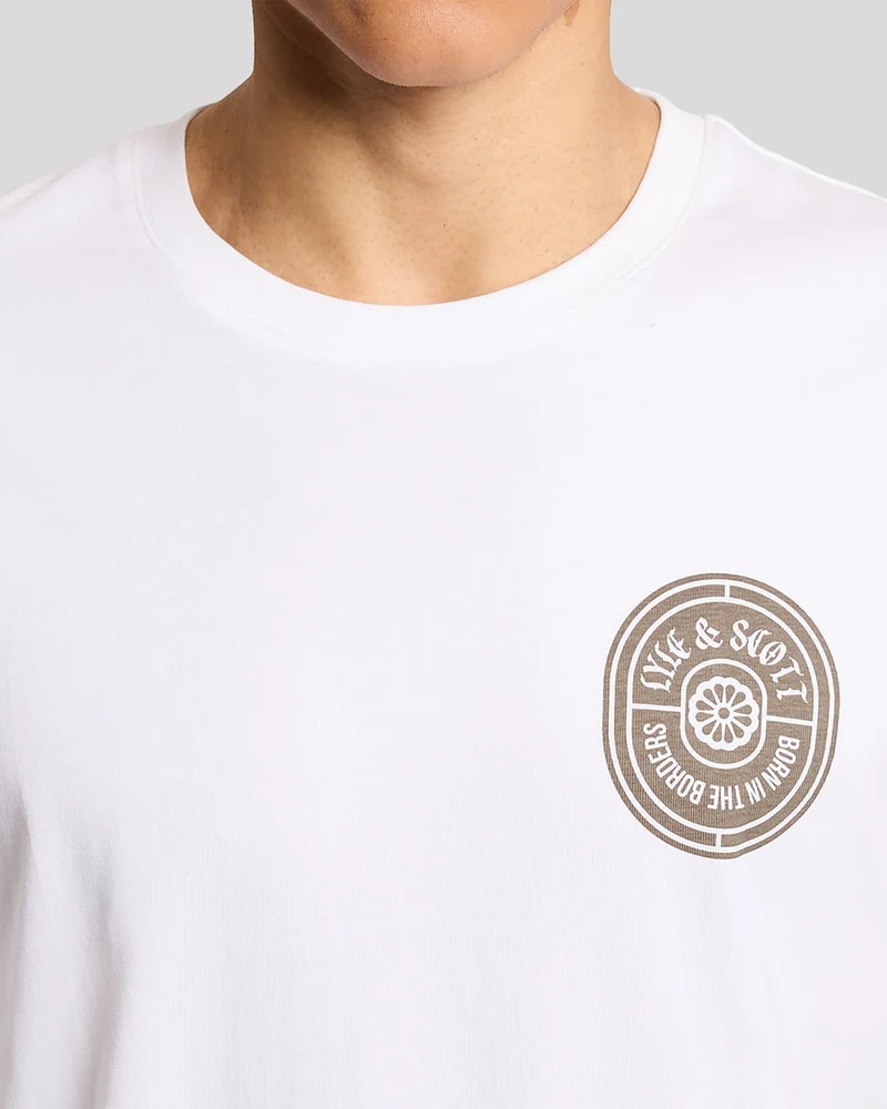 Lyle & Scott Herren-T-Shirt mit Borders Label Grafik | Weiß