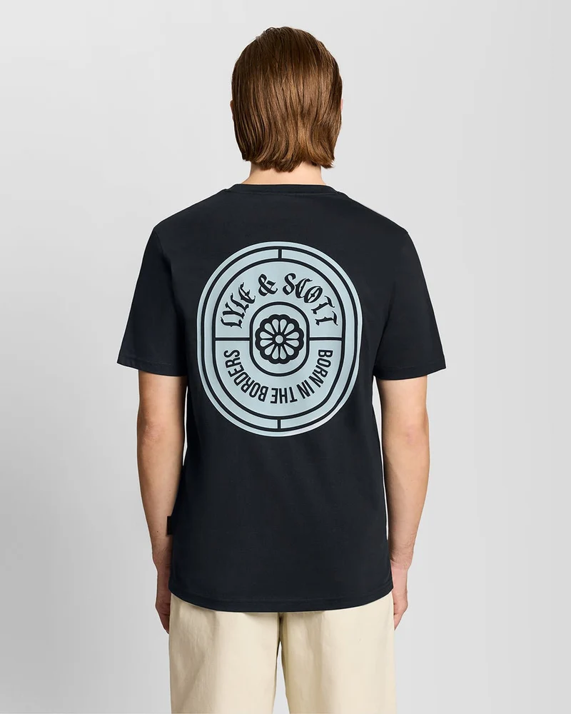 Lyle & Scott Herren-T-Shirt mit Borders Label-Grafik | Dunkelblau