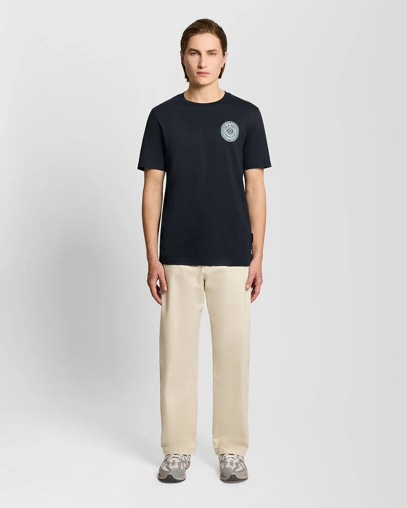 Lyle & Scott Herren-T-Shirt mit Borders Label-Grafik | Dunkelblau