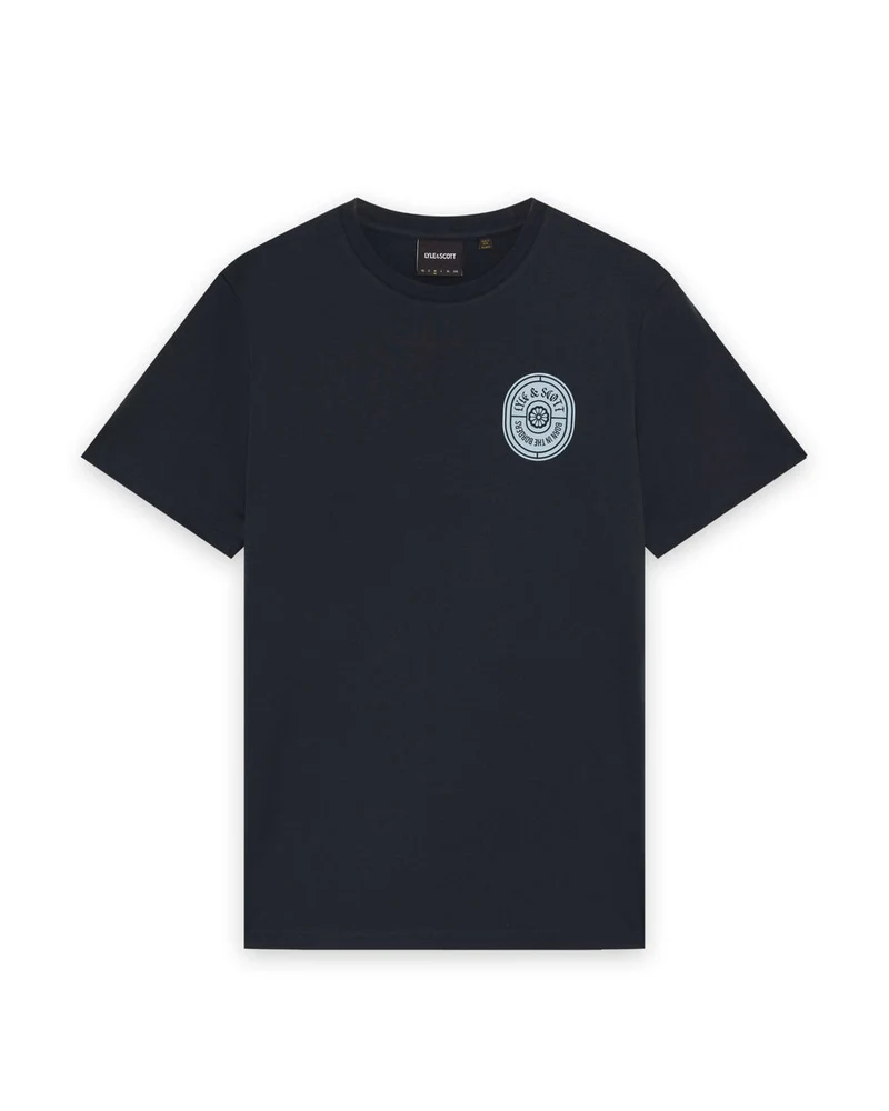 Lyle & Scott Herren-T-Shirt mit Borders Label-Grafik | Dunkelblau