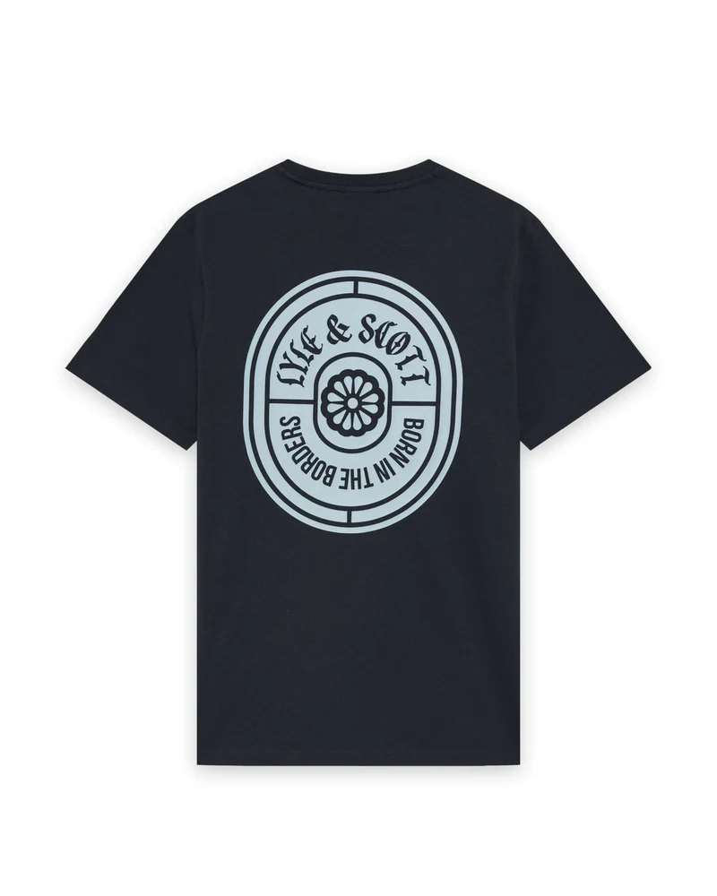 Lyle & Scott Herren-T-Shirt mit Borders Label-Grafik | Dunkelblau
