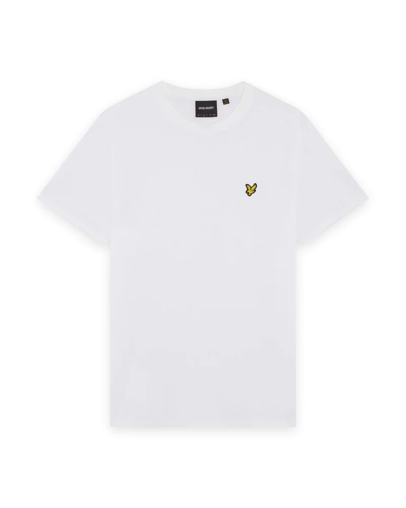 Lyle & Scott Herren-T-Shirt mit Popcorn-Jacquard-Muster | Weiß