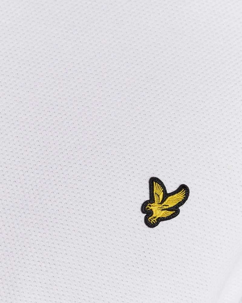Lyle & Scott Herren-T-Shirt mit Popcorn-Jacquard-Muster | Weiß