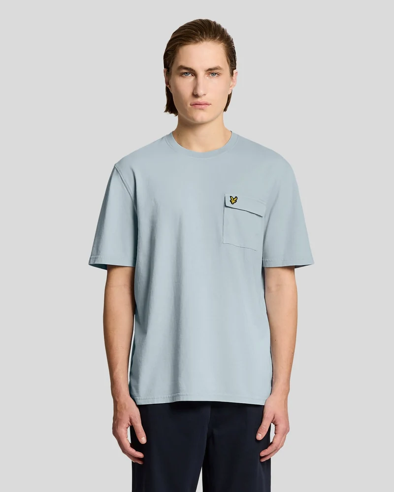 Lyle & Scott Herren-T-Shirt mit Cargotasche | Opalblau
