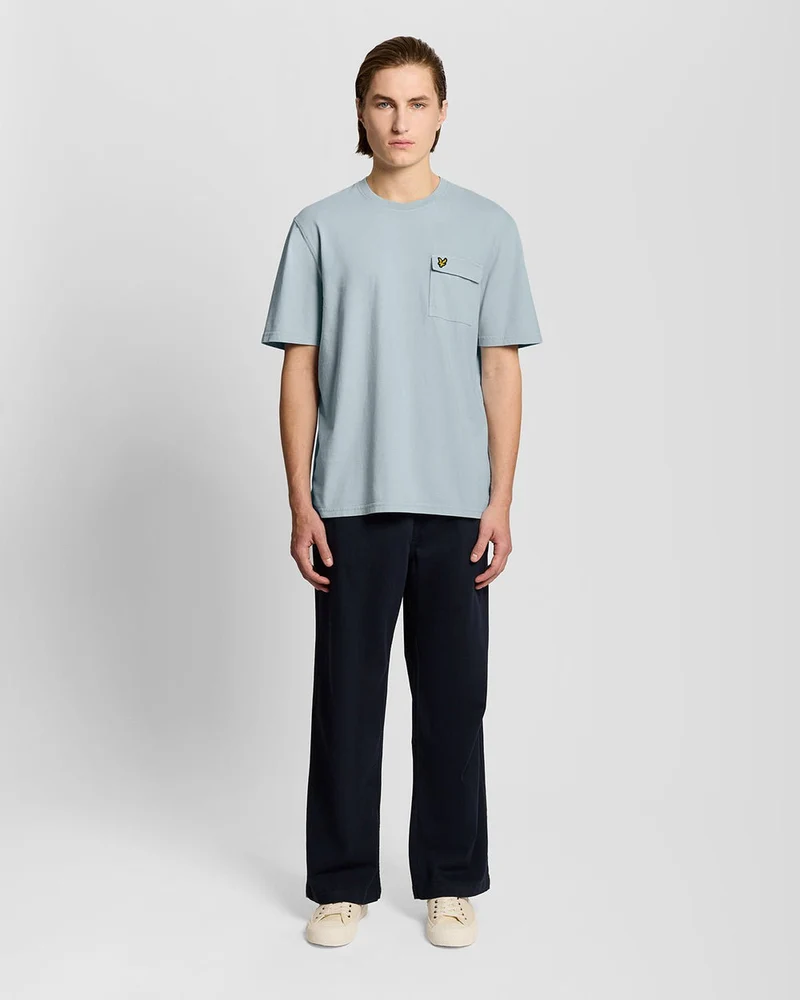 Lyle & Scott Herren-T-Shirt mit Cargotasche | Opalblau