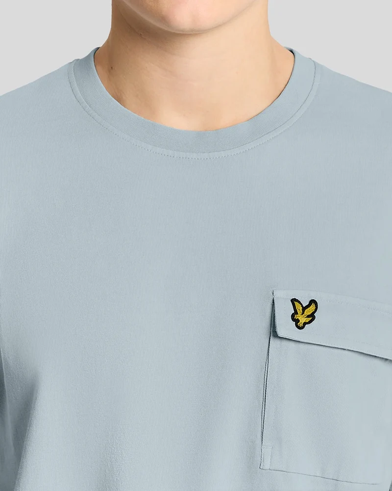 Lyle & Scott Herren-T-Shirt mit Cargotasche | Opalblau