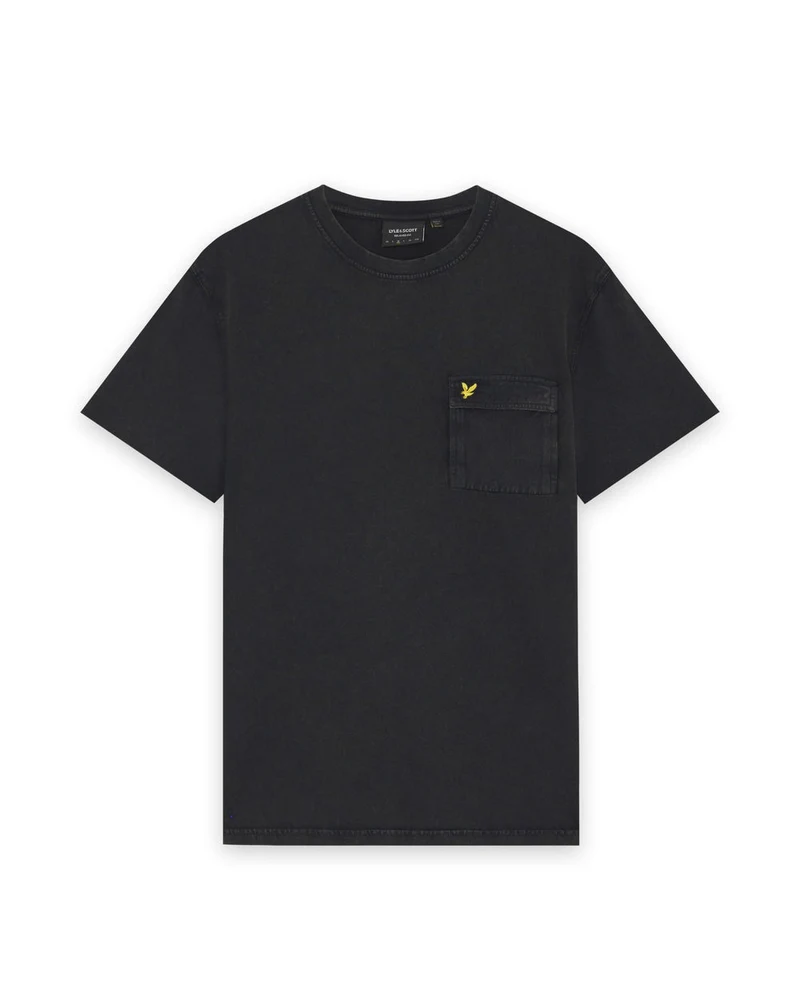 Lyle & Scott Herren-T-Shirt mit Cargotasche | Tiefschwarz