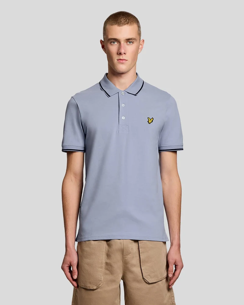 Lyle & Scott Herren-Poloshirt mit Farbverlauf | Bubble Blue Jet Black