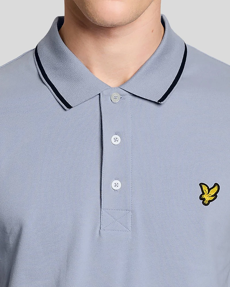 Lyle & Scott Herren-Poloshirt mit Farbverlauf | Bubble Blue Jet Black