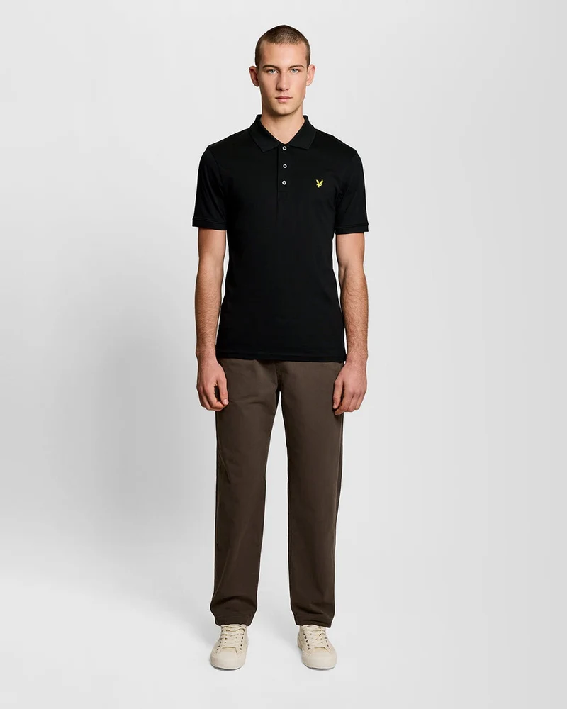 Lyle & Scott Herren-Poloshirt aus Baumwolljersey | Tiefschwarz