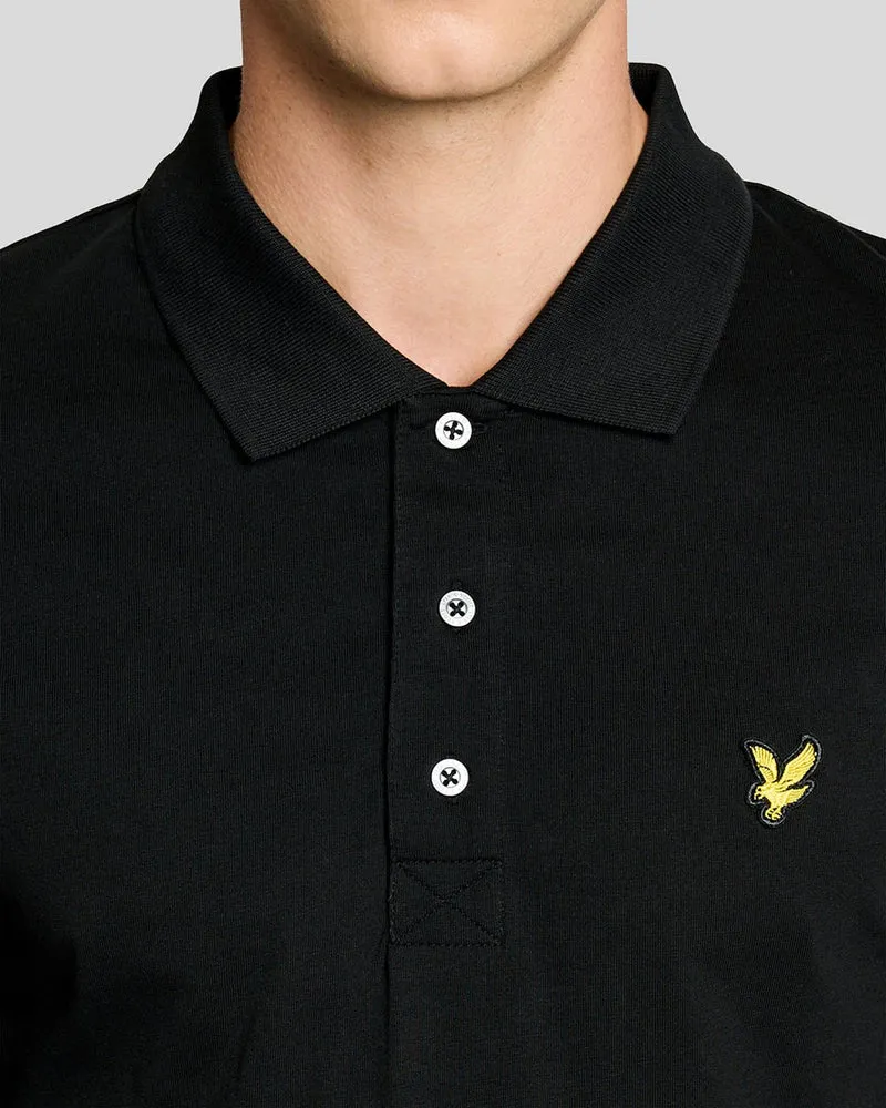 Lyle & Scott Herren-Poloshirt aus Baumwolljersey | Tiefschwarz