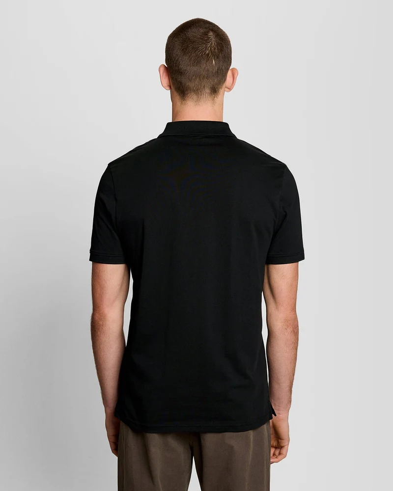 Lyle & Scott Herren-Poloshirt aus Baumwolljersey | Tiefschwarz