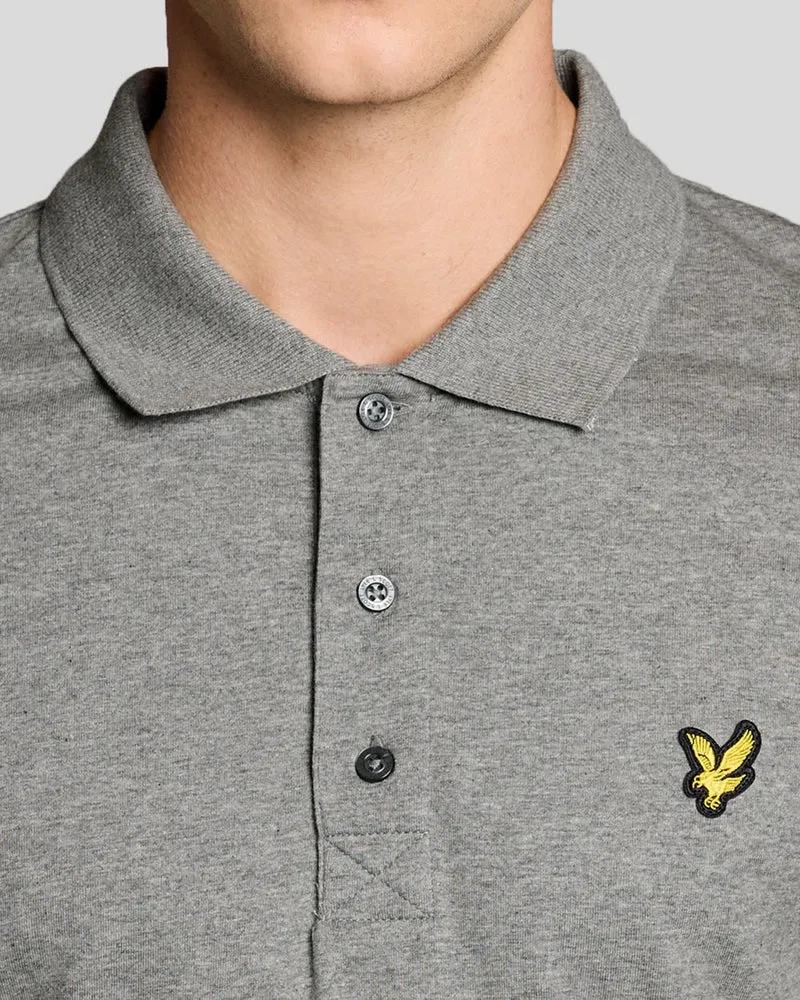 Lyle & Scott Herren-Poloshirt aus Baumwolljersey | Mittelgrau meliert