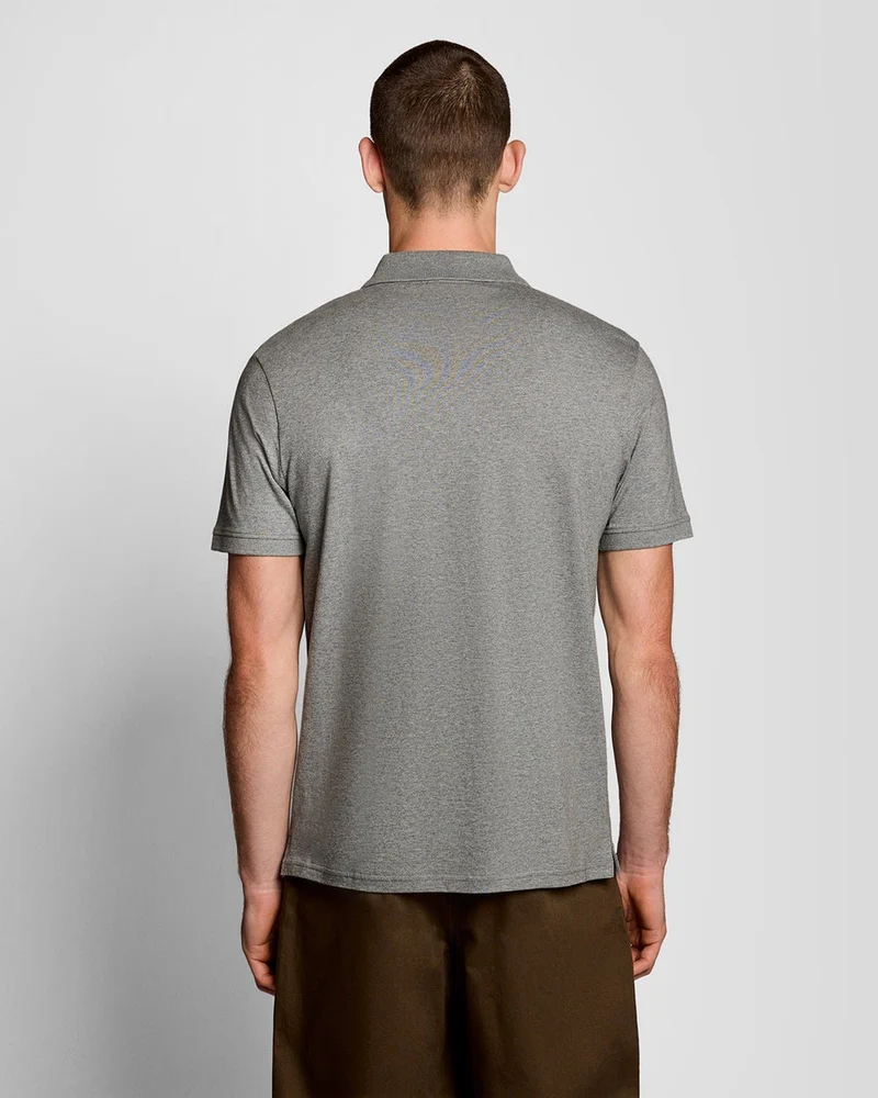 Lyle & Scott Herren-Poloshirt aus Baumwolljersey | Mittelgrau meliert
