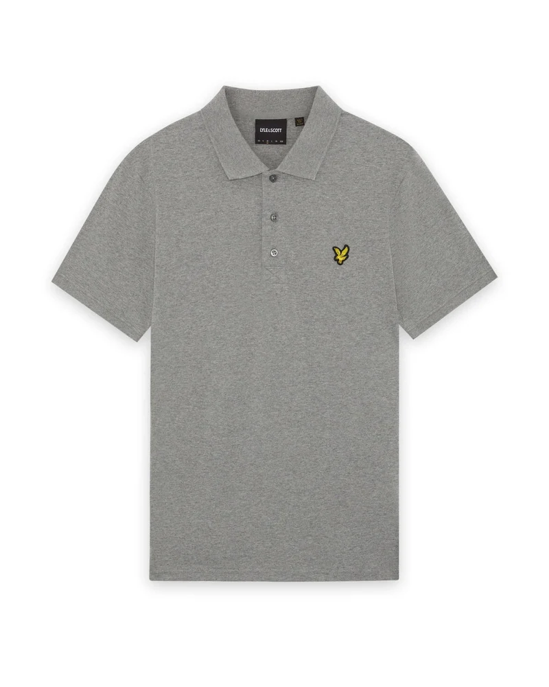 Lyle & Scott Herren-Poloshirt aus Baumwolljersey | Mittelgrau meliert