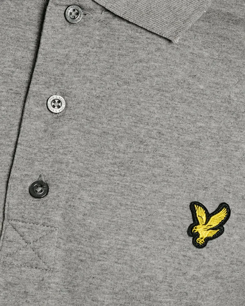 Lyle & Scott Herren-Poloshirt aus Baumwolljersey | Mittelgrau meliert