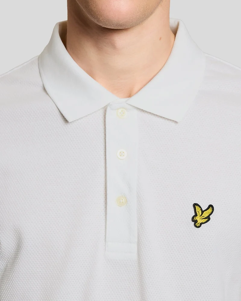 Lyle & Scott Herren-Poloshirt mit Jacquard-Struktur | Weiß