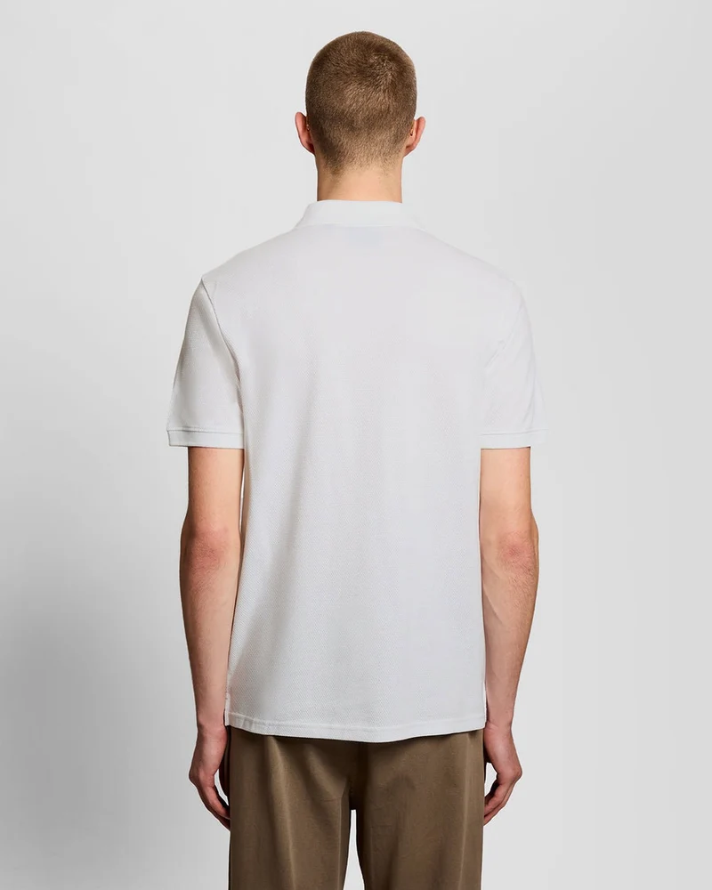 Lyle & Scott Herren-Poloshirt mit Jacquard-Struktur | Weiß