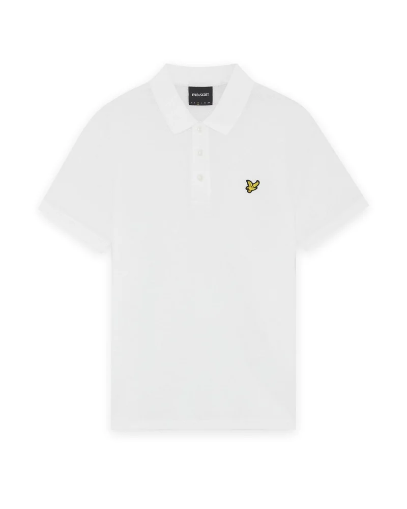 Lyle & Scott Herren-Poloshirt mit Jacquard-Struktur | Weiß