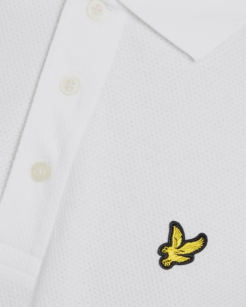 Lyle & Scott Herren-Poloshirt mit Jacquard-Struktur | Weiß