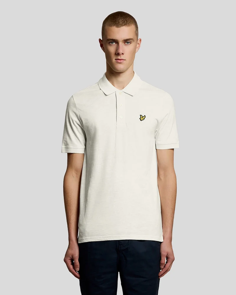 Lyle & Scott Herren-Polohemd aus feiner Baumwolle (Slub-Baumwolle) | Eiscreme