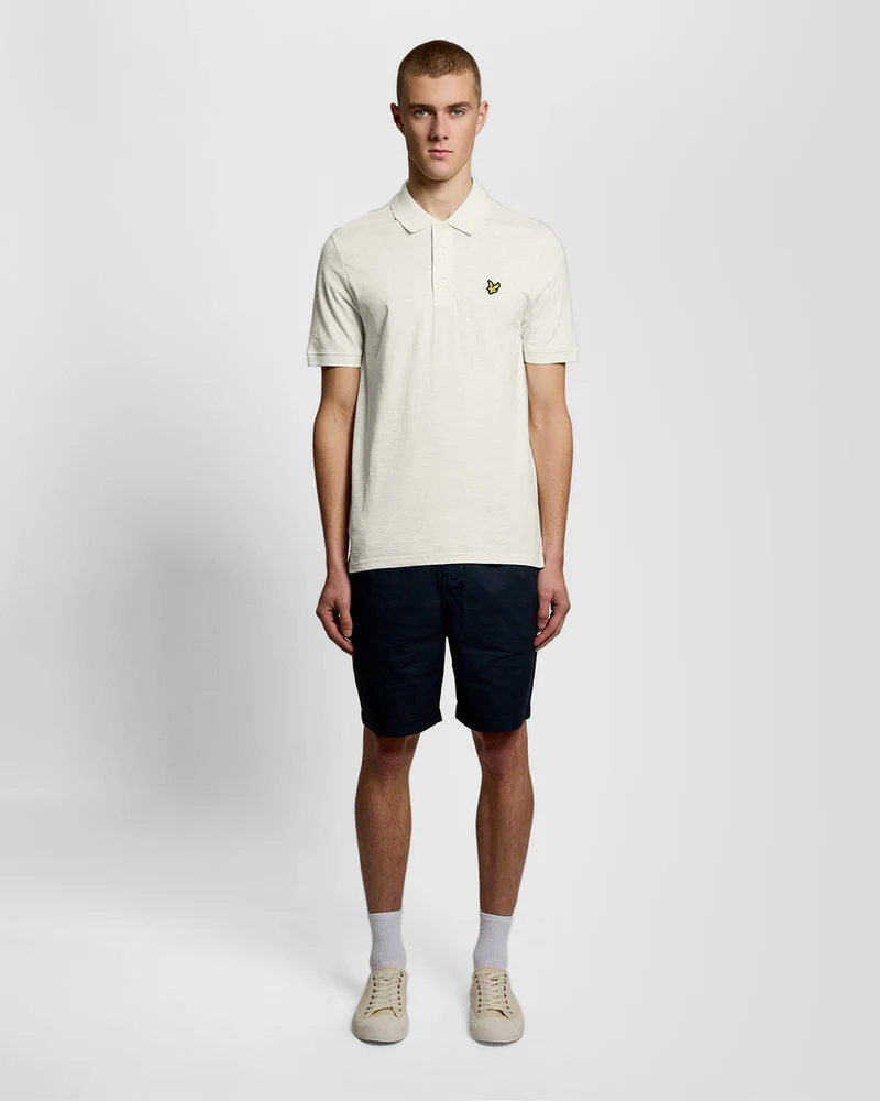 Lyle & Scott Herren-Polohemd aus feiner Baumwolle (Slub-Baumwolle) | Eiscreme