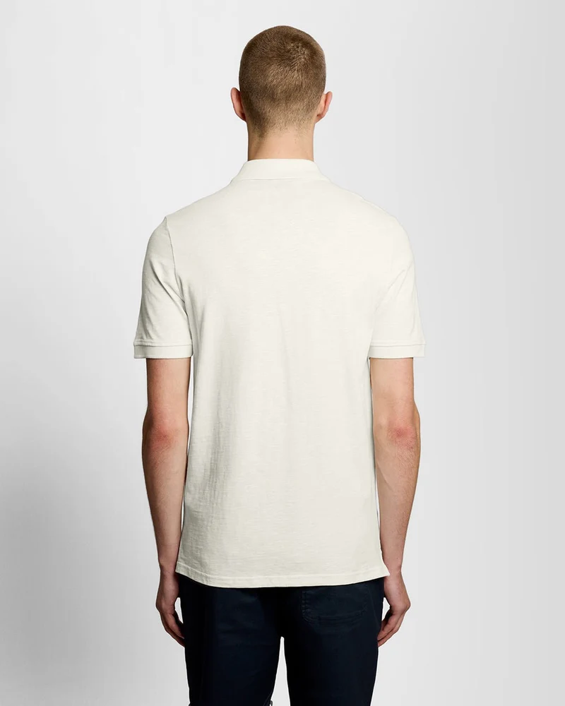 Lyle & Scott Herren-Polohemd aus feiner Baumwolle (Slub-Baumwolle) | Eiscreme