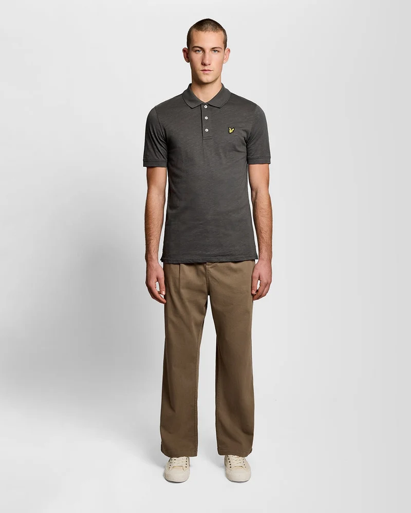 Lyle & Scott Herren-Polohemd aus feiner Baumwolle (Slub) | Gunmetal