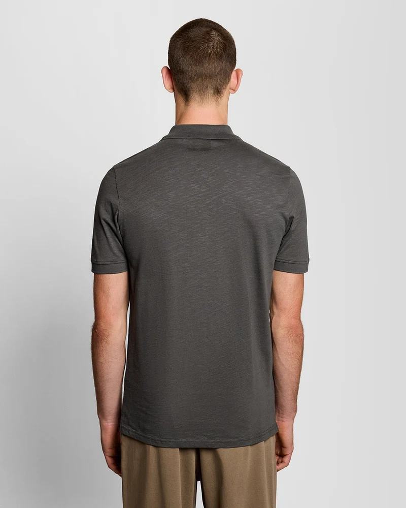 Lyle & Scott Herren-Polohemd aus feiner Baumwolle (Slub) | Gunmetal