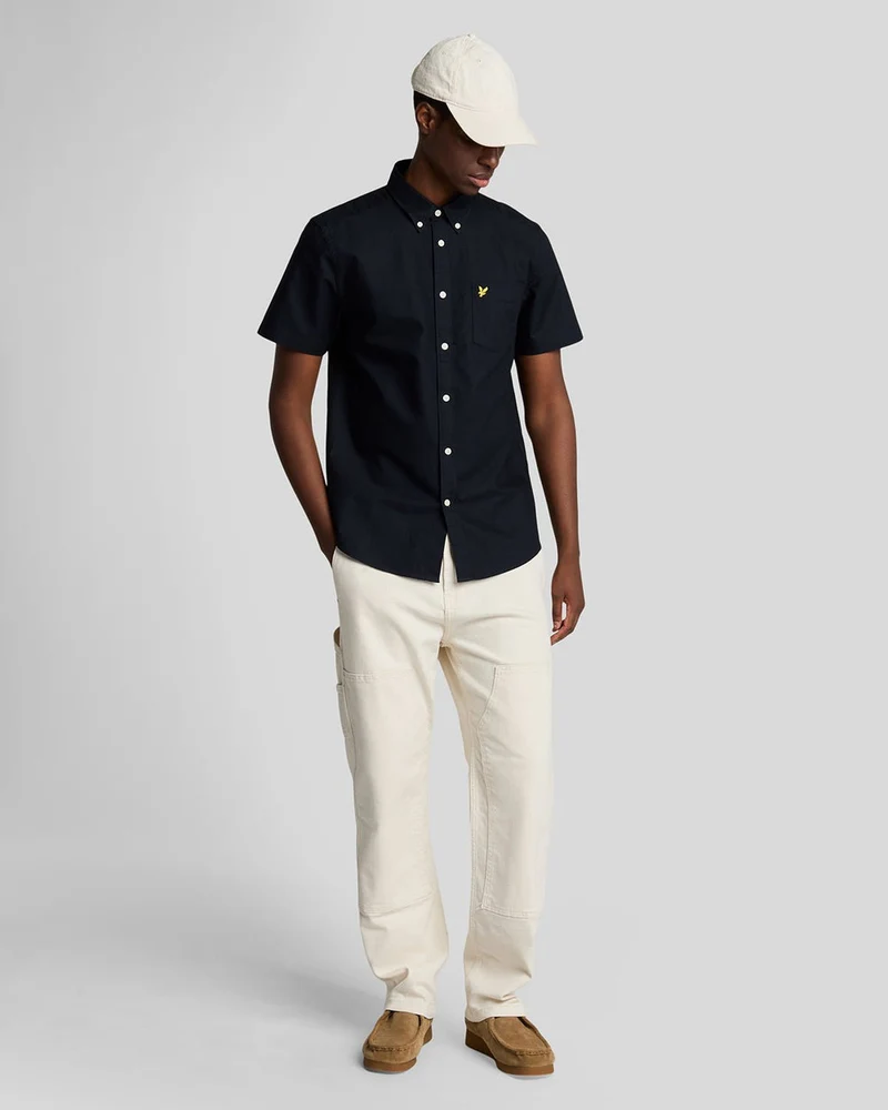 Lyle & Scott Herren-Oxfordhemd mit kurzen Ärmeln | Dunkelblau