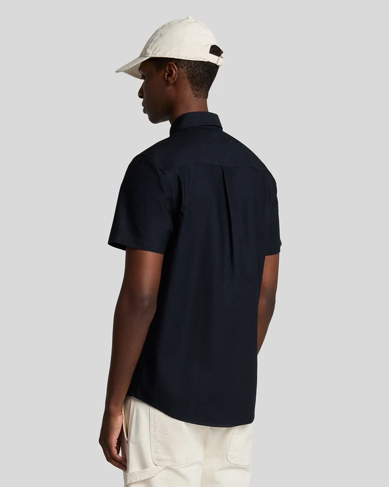 Lyle & Scott Herren-Oxfordhemd mit kurzen Ärmeln | Dunkelblau