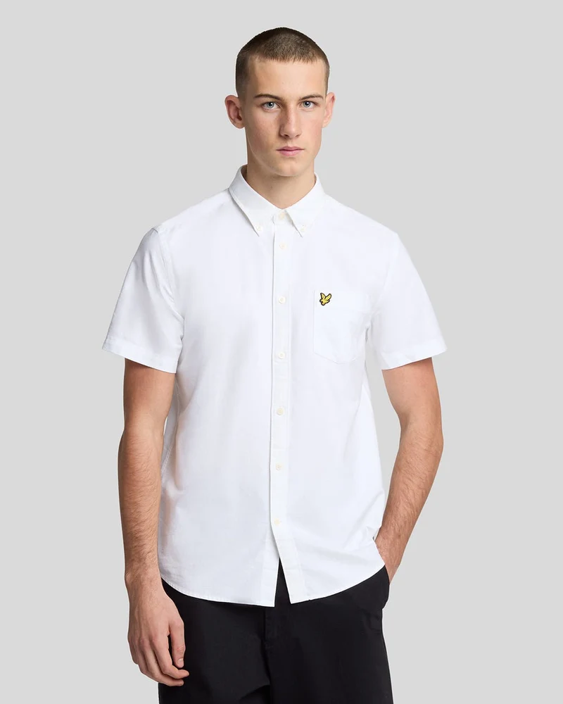 Lyle & Scott Herren-Oxfordhemd mit kurzen Ärmeln | Weiß
