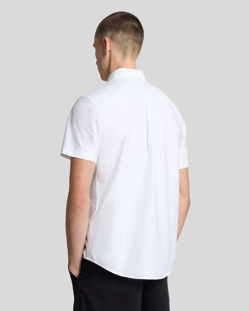 Lyle & Scott Herren-Oxfordhemd mit kurzen Ärmeln | Weiß