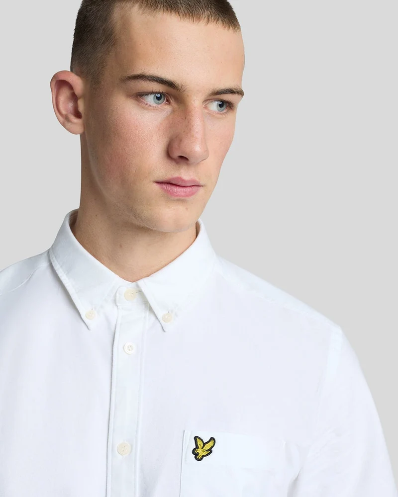 Lyle & Scott Herren-Oxfordhemd mit kurzen Ärmeln | Weiß