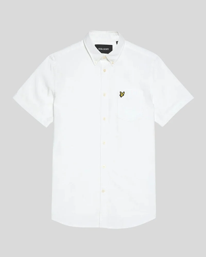 Lyle & Scott Herren-Oxfordhemd mit kurzen Ärmeln | Weiß