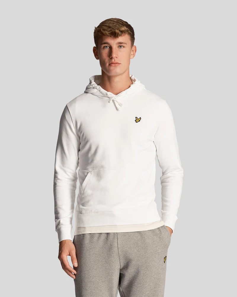 Lyle & Scott Herren-Hoodie aus Baumwolle mit Loopback-Muster | Weiß