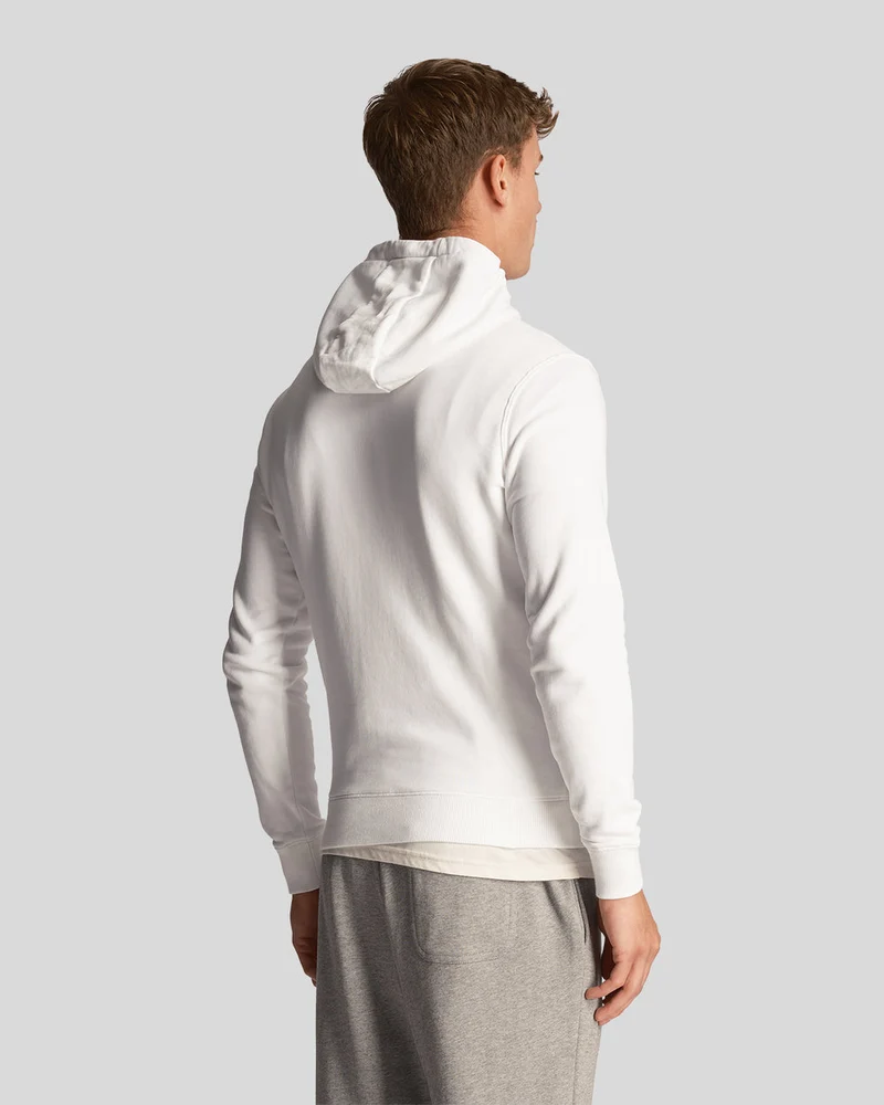 Lyle & Scott Herren-Hoodie aus Baumwolle mit Loopback-Muster | Weiß