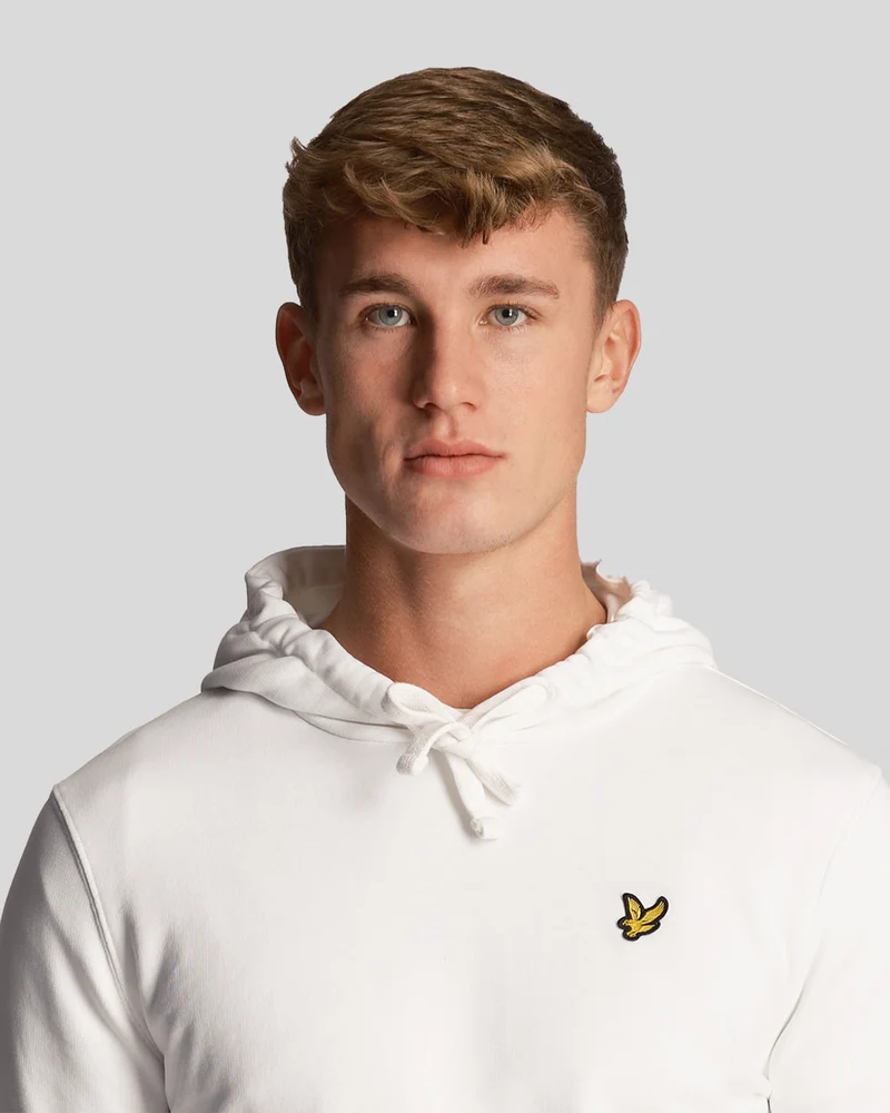 Lyle & Scott Herren-Hoodie aus Baumwolle mit Loopback-Muster | Weiß