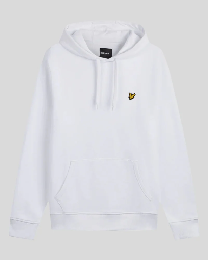 Lyle & Scott Herren-Hoodie aus Baumwolle mit Loopback-Muster | Weiß