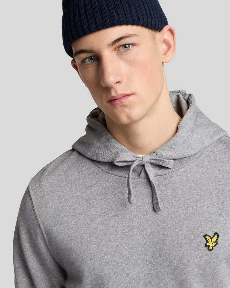 Lyle & Scott Herren-Hoodie aus Baumwolle mit Loopback-Muster | Mittelgrau meliert