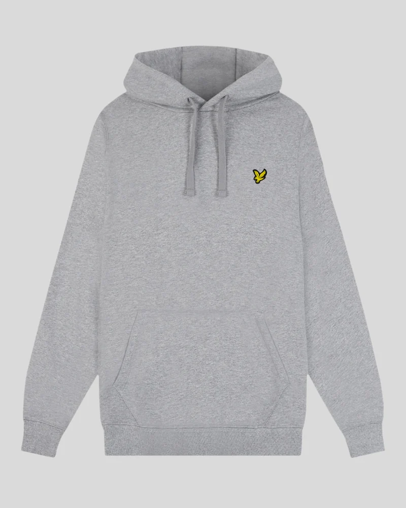 Lyle & Scott Herren-Hoodie aus Baumwolle mit Loopback-Muster | Mittelgrau meliert