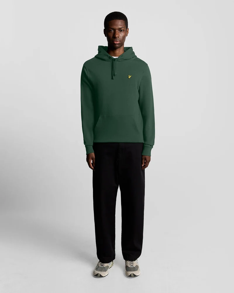 Lyle & Scott Herren-Hoodie aus Baumwolle mit Loopback-Muster | Dunkelgrün