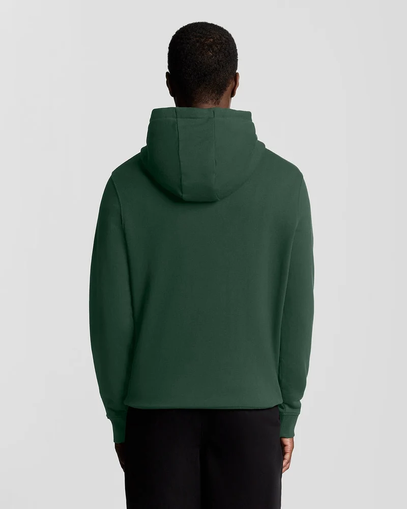 Lyle & Scott Herren-Hoodie aus Baumwolle mit Loopback-Muster | Dunkelgrün